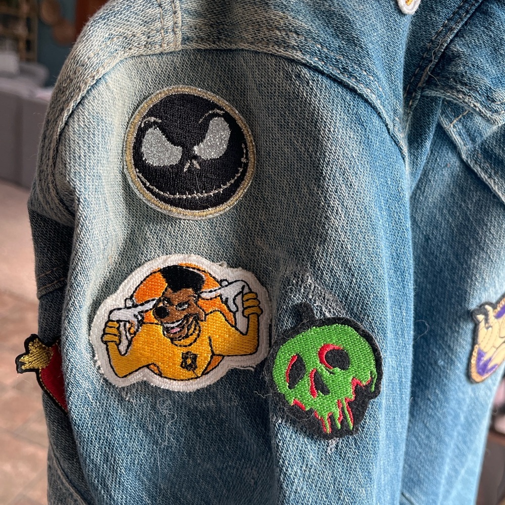 Custom Made Disney Patch Denim Jacket - image 2